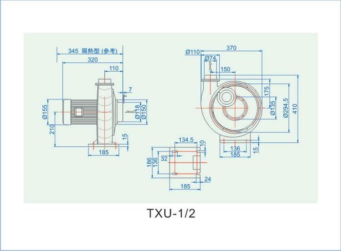 中压透浦式鼓风机TXU-1/2 中压透浦式鼓风机TXU-1/2