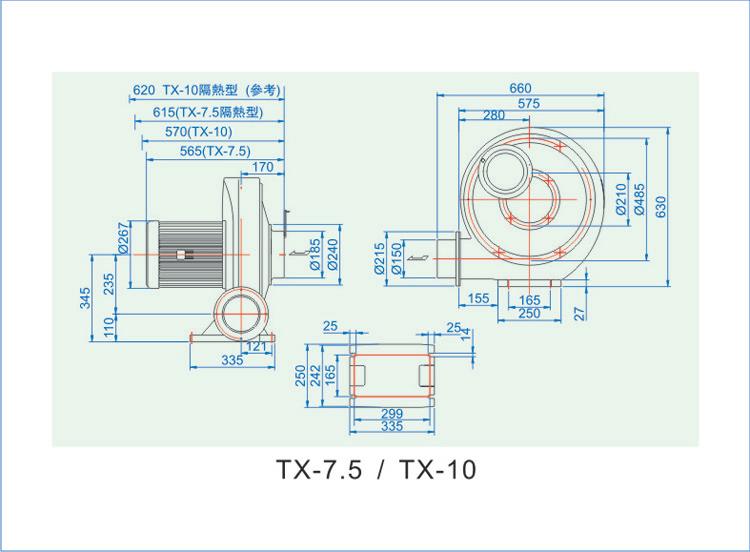 中压风机TX-10安装尺寸图 中压风机TX-10安装尺寸图