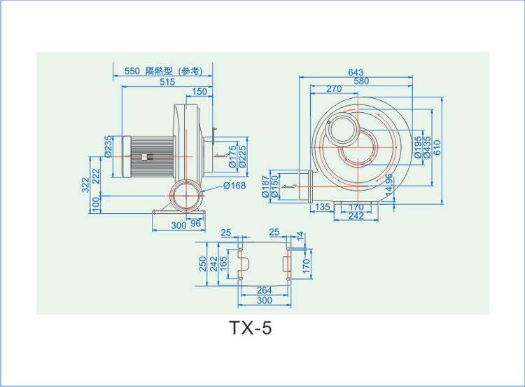透浦风机TX-5安装尺寸图