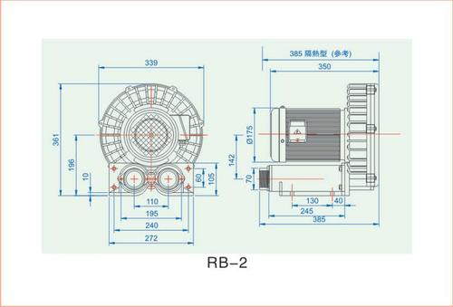 漩涡风机RB-2安装尺寸图 漩涡风机RB-2安装尺寸图