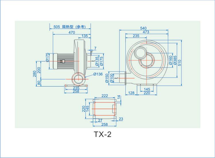 高温热风循环风机安装尺寸图 高温热风循环风机安装尺寸图
